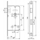 Міжкімнатний механізм LOB 72*50, цинк