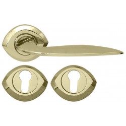 Дверна ручка RDA 0081 PB з накладками під ключ полірована латунь (14226)