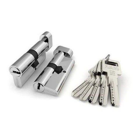 Цилиндровый механизм Fuaro (Фуаро) с вертушкой R602/75 mm (35+10+30) CP хром 5 кл.