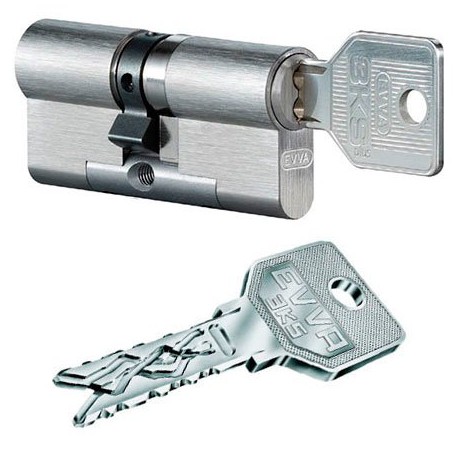Evva 3KS 92mm 46*46 ключ-ключ (латунь,никель)