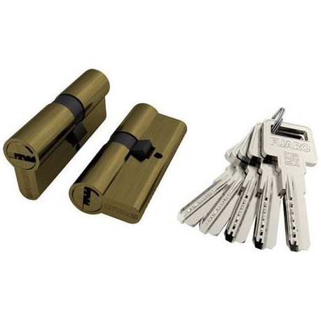 Цилиндровый механизм Fuaro (Фуаро) R600/60 mm (25+10+25) AB бронза 5 кл.