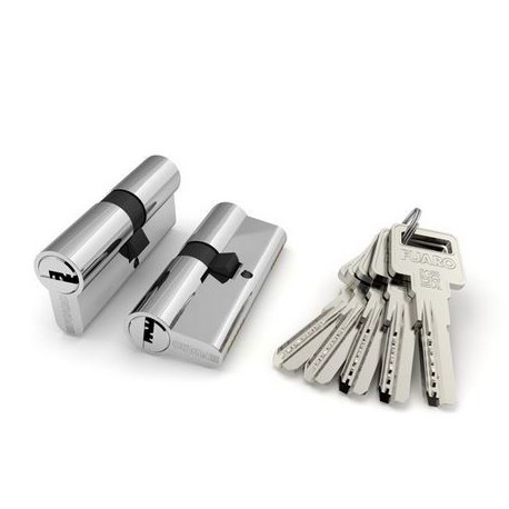 Цилиндровый механизм Fuaro (Фуаро) R600/70 mm (30+10+30) CP хром 5 кл.