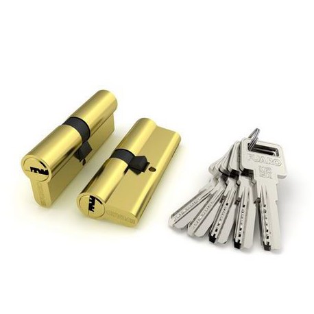 Цилиндровый механизм Fuaro (Фуаро) R600/70 mm-BL (30+10+30) BBP латунь 5 кл. БЛИСТЕР