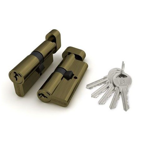 Цилиндровый механизм Fuaro (Фуаро) с вертушкой 100 ZM 60 mm (25+10+25) AB бронза 5 кл.