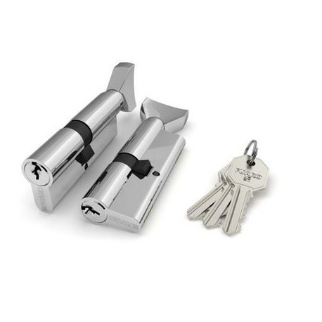 Цилиндровый механизм Fuaro (Фуаро) с вертушкой 100 CM 70 mm (30+10+30) CP хром