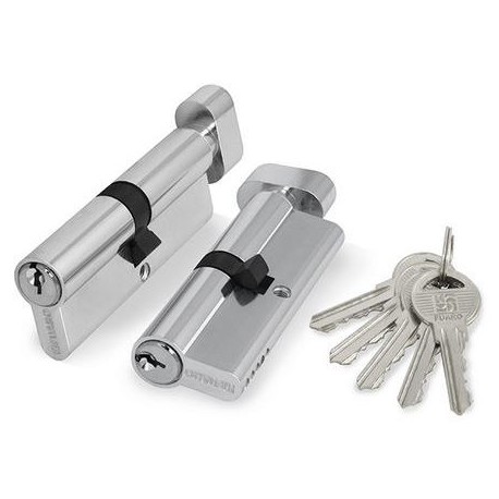 Цилиндровый механизм Fuaro (Фуаро) с вертушкой 100 ZM 70 mm (30+10+30) CP хром 5 кл.