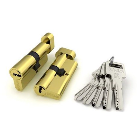 Цилиндровый механизм Fuaro (Фуаро) с вертушкой R602/60 mm (25+10+25) BBP латунь 5 кл.