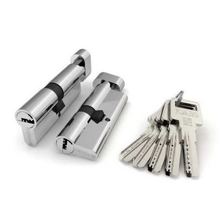 Цилиндровый механизм Fuaro (Фуаро) с вертушкой R602/90 mm (45+10+35) CP хром 5 кл.