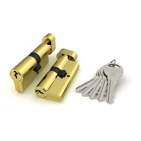 Цилиндровый механизм Fuaro (Фуаро) с вертушкой R302/60 mm (25+10+25) BBP латунь 5 кл.