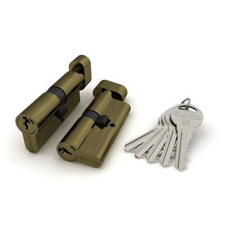 Цилиндровый механизм Fuaro (Фуаро) с вертушкой R302/70 mm-BL (30+10+30) AB бронза 5 кл. БЛИСТЕР