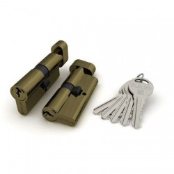 Цилиндровый механизм Fuaro (Фуаро) с вертушкой R302/70 mm (30+10+30) AB бронза 5 кл.