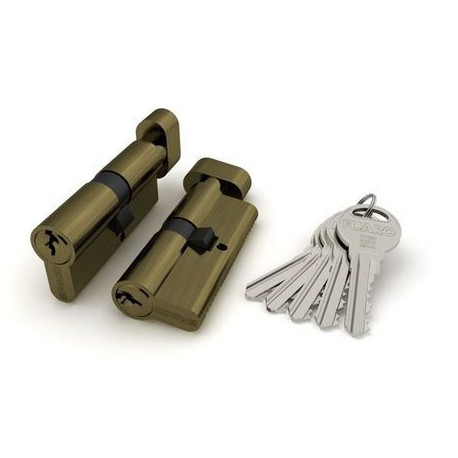 Цилиндровый механизм Fuaro (Фуаро) с вертушкой R302/70 mm (30+10+30) AB бронза 5 кл.