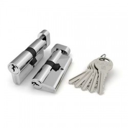 Цилиндровый механизм Fuaro (Фуаро) с вертушкой R302/68 mm (26+10+32) CP хром 5 кл.
