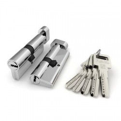 Цилиндровый механизм Fuaro (Фуаро) с вертушкой R602/80 mm-BL (35+10+35) CP хром 5 кл. БЛИСТЕР