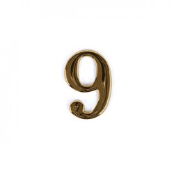 Номер на двері з цинку Larvij цифра 9 Золото (LNZ4 GP 9)