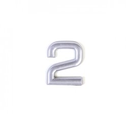 Номер пластиковий на двері Larvij цифра 2 матове срібло (LNP4MS2)
