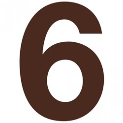 Номер на будинок Bravios цифра 6 нержавіюча сталь коричневий (0616)