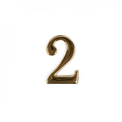 Номер на двері з цинку Larvij цифра 2 Золото (LNZ4 GP 2)