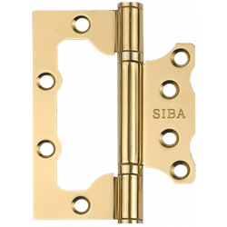 Петля дверна SIBA 100 мм універсальна накладна, полірована латунь (2BB 4'х3'х2,5mm FHP PB)