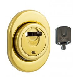 Протектор DISEC MAGNETIC_3G 3GDM LEVER_KEY OVAL 15мм Латунь_PVD 3клас 2 3KEY KM0P3G Зовнішній