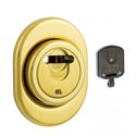 Протектор DISEC MAGNETIC_3G 3GDM LEVER_KEY OVAL 15мм Латунь_PVD 3клас 2 3KEY KM0P3G Зовнішній