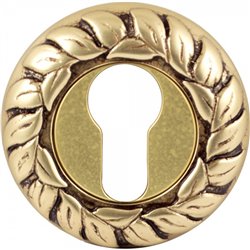 Дверна накладка під циліндр Fadex кругла латунь антична/коричнева(29099)