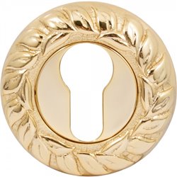 Дверна накладка під циліндр Fadex d60 mm кругла золото 24k.(26563)