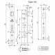 Замок врізний з защіпкою та ригелем для металопластикових дверей Fuaro 153P-25/85