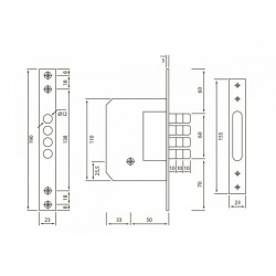 Замок для дверей врізний SIBA 10189/4MF 5кл